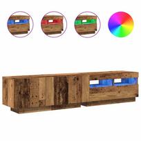 vidaXL TV spintelė su LED lemputėmis, senovinė mediena, 180x35x40cm, inžinerinė mediena