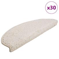 vidaXL Laiptų kilimėliai, 30 vnt., 65x21x4 cm, balti, pusapvaliai, dideli