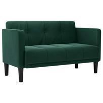 vidaXL Dvivietė sofa, tamsiai žalia, 111 cm, aksomas