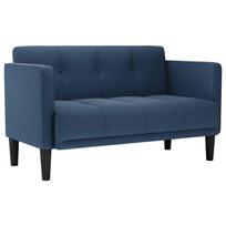 vidaXL Dvivietė sofa, mėlyna, 111 cm, audinys