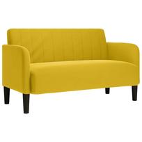 vidaXL Dvivietė sofa, geltona, 109 cm, aksomas