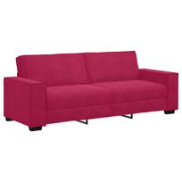 vidaXL Trivietė sofa, vyno raudonumo, 220x78x84 cm, aksominė