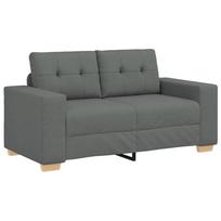 vidaXL Dvivietė sofa, tamsiai pilka, 160x77x82 cm, audinys