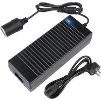 Automobilio maitinimo adapterio keitiklis įtampos įtampos keitiklis 230 V į 12 V Adapteris Cool Box lygintuvui su cigarečių degiklio lizdu LED lempoms ir ventiliatoriams 17*6*3.6cm juoda