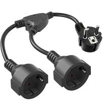 European EU Plug Extension Cable with Dual Plugs, Male To Female Power Extension Cord Electric Socket Waterproof IP20 Outdoor EU Plug juoda