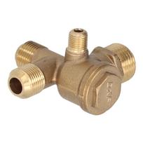 Oro kompresoriaus vožtuvo keitimo dalys Žalvarinis 4 krypčių dvigubo vamzdžio atbulinis vožtuvas Priedas 10x16x 16x20,5mm