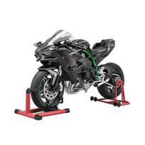 Lietas purškiamas 1/6 Kawasaki H2R lydinio lenktyninio motociklo modelis Su garsu ir šviesa Veikiantis motociklo žaislas Gimtadienio dovana vaikinui juoda