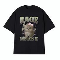 T-shirts Casual T-shirts Fashion Rage Consumes Me Funny Gifts Meme T Shirt Unisex Fashion Short Sleeved Harajuku Casual Top Tees S juoda