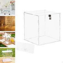 Acrylic Box for Wedding Cards And Gifts, Secure Holder Events, 9.84x9.84'' Blank