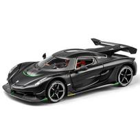 1/24 Koenigsegg jesko Cool Sports Car Alloy Model, Rotor Door, Simulated Sound and Light, Restored Details, Exquisite Desktop Ornaments juoda