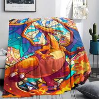 Pokémon Charmander rašto flanelinis pledas, aukštos kokybės, patogus visais metų laikais, namų dekoras, šiluma ir jaukumas, puikiai tinka dovanoms. 80cm x 120cm