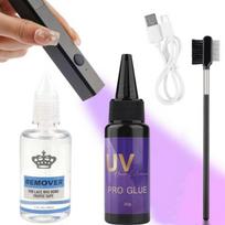 Professional UV Hair Extension Kit: Ultra-Fast Invisible Bonds Salon System with Lamp/Glue/Remover, Waterproof & Damage-Free for Home/Pro Use A Set