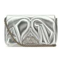 Alexander McQueen logotipas Sidabrinės apdailos tuščiaviduris metalinis užraktas Odinė rankinė per petį Maži moteriški krepšiai 757375-1BL0I-1400 Basic Set (Bag+Dust Bag)