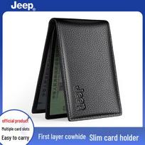 JEEP Men's Leather Driving License & Card Holder 1 piece juoda