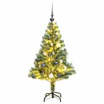 vidaXL Dirbtinė Kalėdų eglutė su 150 LED, žaisliukais ir sniegu, 120cm