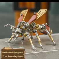 Mechanical Insect Iron Metal DIY Cyberpunk 3D Assembly Model Puzzle Ornaments, Birthday Gifts for Kids Adults