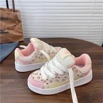 Board shoes women's autumn 2025 new Internet celebrity dopamine design sense niche versatile comfortable casual women's bread shoes 35 rožinė