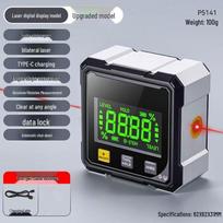 Large Screen Digital Inclinometer with Four-Sided Magnetic Angle Measurement & 360-Degree Laser Level