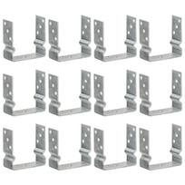 vidaXL Tvoros inkarai, 12 vnt., sidabriniai, 14x6x15 cm, cinkuotas plienas