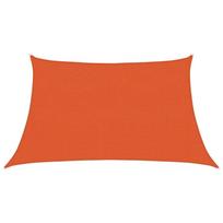 vidaXL Saulės skėtis, burė, 160 g/m², trapecijos formos, oranžinė, 3/4x2 m, HDPE