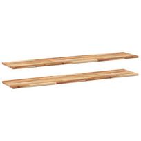 vidaXL Pakabinamos lentynos, 2 vnt., 120x30x2 cm, aliejumi dažyta akacijos masyvo mediena