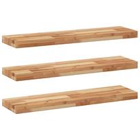 vidaXL Pakabinamos lentynos, 3 vnt., 100x20x4 cm, aliejumi dažyta akacijos masyvo mediena
