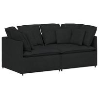 vidaXL Modulinė sofa su pagalvėlėmis, audinys, juoda