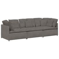 vidaXL Modulinė sofa su pagalvėlėmis, šviesiai pilka, velvetas, audinys