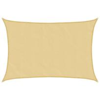 vidaXL Saulės pavėsinė, burė, smėlio spalvos, 4x3 m, 100% poliesteris, oksfordas