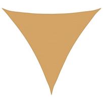 vidaXL Saulės skėtis, burė, 160 g/m², trikampė, smėlio spalvos, 5x5x5 m, HDPE