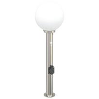 vidaXL Apsauginis šviestuvas su jutikliu ir lizdu, 80 cm, nerūdijantis plienas, IP44