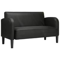 vidaXL Dvivietė sofa, juoda, 110 cm, dirbtinė oda