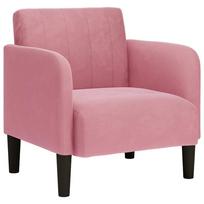 vidaXL Sofa-kėdė su porankiais, rožinė, 54 cm, aksomas