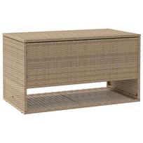vidaXL Lauko pagalvėlių dėžė, smėlio spalvos, 100x55x55,5 cm, poliratanas