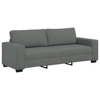 vidaXL Trivietė sofa, tamsiai pilka, 220x77x82 cm, audinys