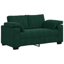vidaXL Dvivietė sofa, tamsiai žalia, 160x77x82 cm, aksomas
