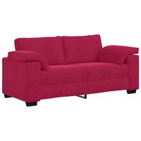 vidaXL Dvivietė sofa, vyno raudonumo, 180x77x82 cm, aksominė