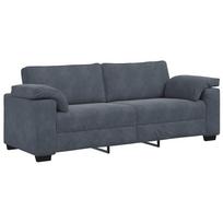 vidaXL Trivietė sofa, tamsiai pilka, 220x77x82 cm, aksomas