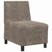 vidaXL Modulinė sofa be porankių, tamsiai pilka, 55 cm, dirbtinė zomša, oda