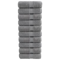 vidaXL Aukščiausios kokybės rankšluosčiai SOLUND, 10 vnt., pilki, 30x30 cm, 600 g/m²
