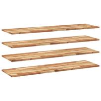 vidaXL Pakabinamos lentynos, 4 vnt., 120x40x2 cm, aliejumi dažyta, akacijos masyvas