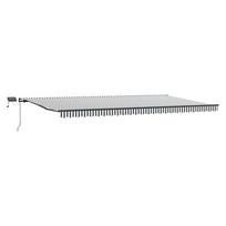 vidaXL Rankiniu būdu ištraukiama markizė su LED lemputėmis, antracito ir baltos spalvos, 600x300 cm
