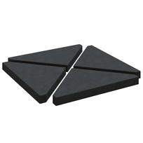 vidaXL Skėčio svorio plokštės, 4 vnt., juodo granito, trikampės, 14 kg