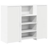 vidaXL Registratūros stalas, baltas, 135x50x103,5 cm, inžinerinė mediena