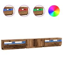 vidaXL TV spintelė su LED lemputėmis, senovinė mediena, 300x35x40cm, inžinerinė mediena