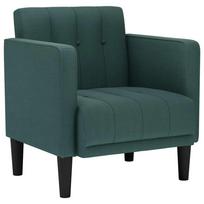 vidaXL Sofa-kėdė su porankiais, tamsiai žalia, 53 cm, audinys