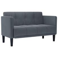 vidaXL Dvivietė sofa, tamsiai pilka, 111 cm, aksomas