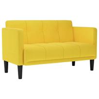 vidaXL Dvivietė sofa, geltona, 111 cm, audinys