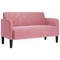 vidaXL Dvivietė sofa, rožinė, 109 cm, aksomas