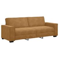 vidaXL Trivietė sofa, ruda, 220x78x84 cm, aksominė